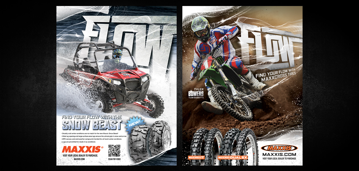 MAXXIS TIRES: Maxxis Tires Flow Magazine Ad Design