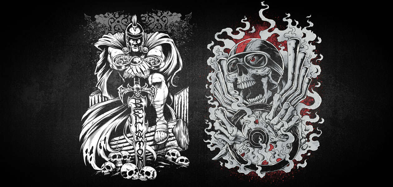 VARIOUS CLIENTS: Motorcult & Bellator Illustration