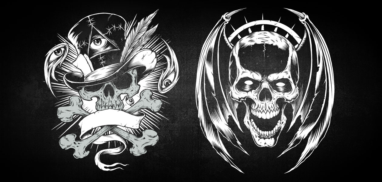 VARIOUS CLIENTS: Skull Illustrations