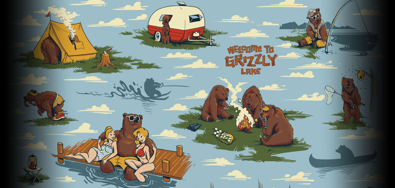 ELEMENT SKATEBOARDS: Element Skateboards Grizzy Lake Illustration