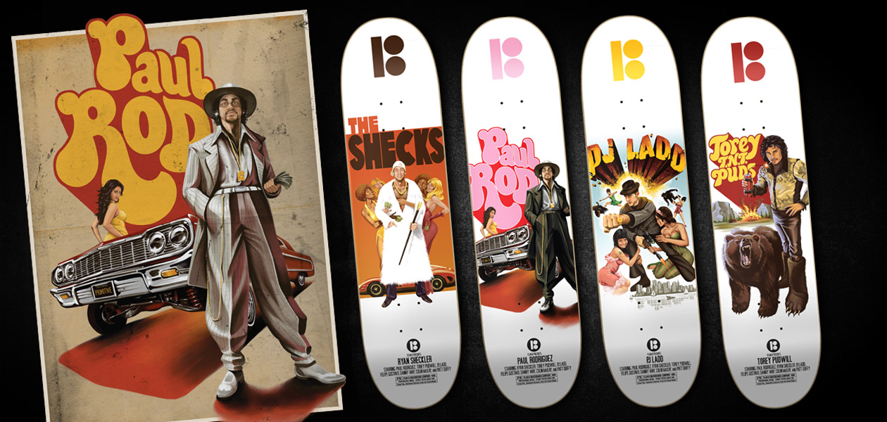 PLAN B: Plan B Action Flix Skateboard Graphics and Illustration